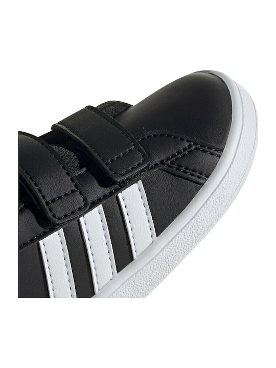 Grand Court I Kids Sneakers with Hook and Loop Closure Core Black / Cloud White