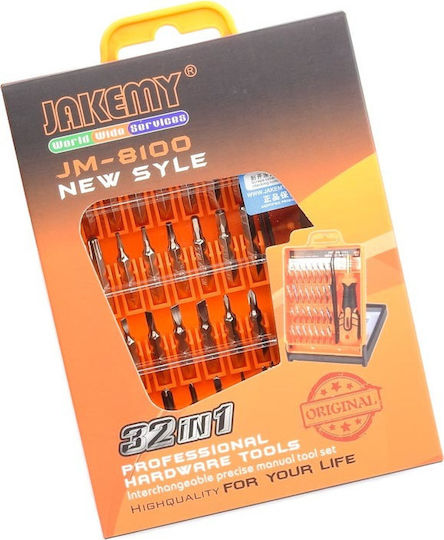 Jakemy Screwdriver with 32 Magnetic Interchangeable Tips