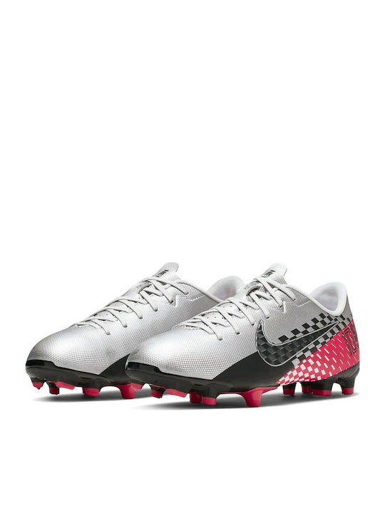 Mercurial Vapor 13 Academy Neymar MG MG Kids Soccer Cleats Molded Silver