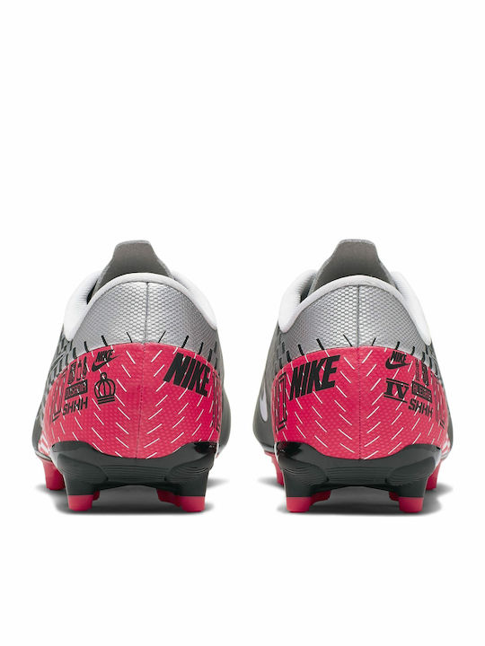 Mercurial Vapor 13 Academy Neymar MG MG Kids Soccer Cleats Molded Silver