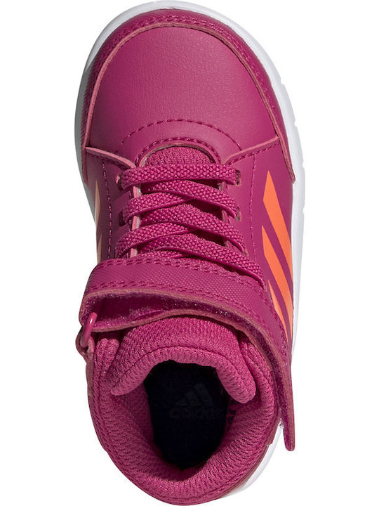 Altasport Mid Kinder Sneakers Hoch mit Klettverschluss Real Magenta / Hi Res Coral / Cloud White