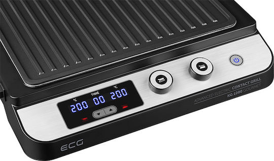 ECG KG 1000 Gourmet Τοστιέρα Γκριλιέρα με Αποσπώμενες Πλάκες 2000W Inox