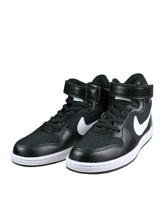 Court Court Borough Mid PE PS Kids Sports Shoes Basketball with Hoop & Loop Closure Black