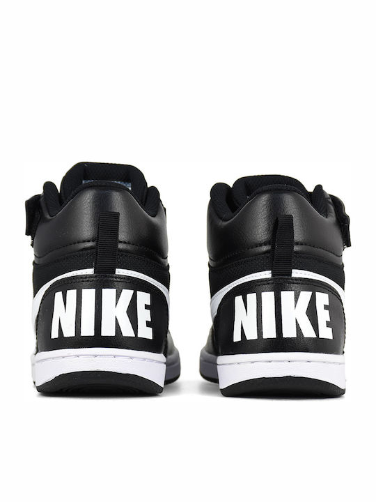 Court Court Borough Mid PE PS Kids Sports Shoes Basketball with Hoop & Loop Closure Black