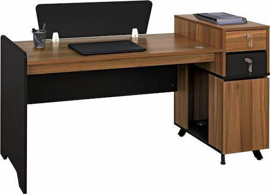 Professionelles Büro Supreme 150x60x88cm Honig Eiche / Grau Professionelles Büro Supreme 150x60x88cm Honig Eiche / Grau