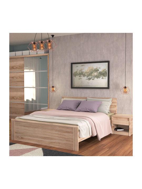 Norton Bed Semi-double Wooden Beige for Mattress 120x200cm