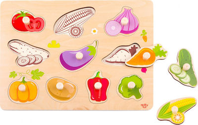 Wooden Kids Peg Puzzle Fruits for 1+ Years 10pcs Tooky Toys