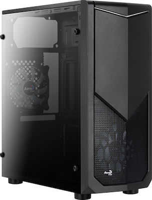 Aerocool Tomahawk-A Gaming Midi Tower Κουτί Υπολογιστή με Πλαϊνό Παράθυρο Μαύρο