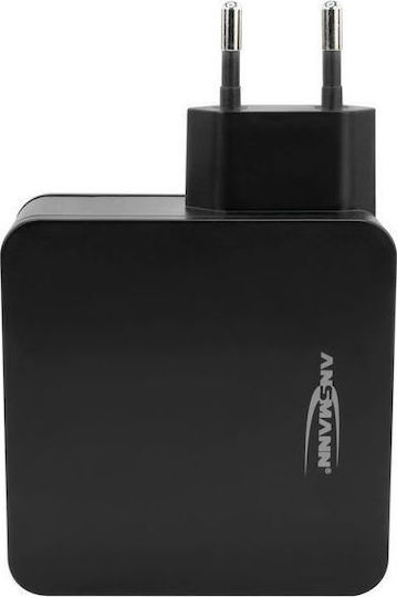 Ansmann Charger Without Cable with USB-A Port and USB-C Port 60W Power Delivery Blacks (254PD)