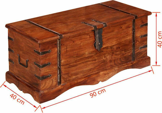 vidaXL Διακοσμητικό Μπαούλο Ξύλινο Καφέ 90x40x40εκ.
