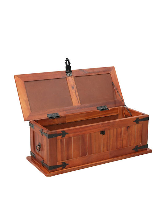 vidaXL Wooden Decorative Trunk Brown 60x25x22cm