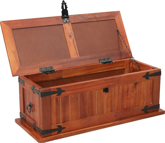 vidaXL Wooden Decorative Trunk Brown 60x25x22cm