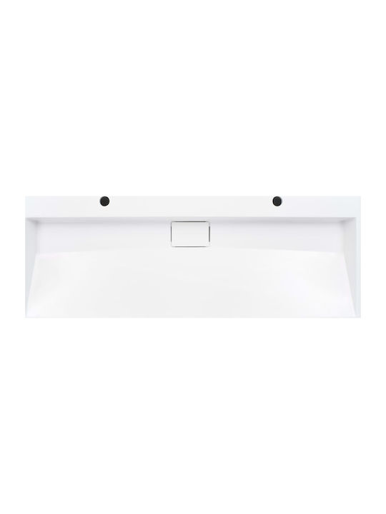 vidaXL Aufgesetztes Waschbecken Marmor 120x46x11cm Weiß