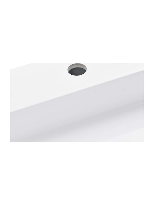 vidaXL Aufgesetztes Waschbecken Marmor 120x46x11cm Weiß