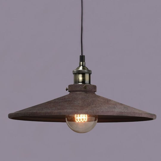 Aca Brown Bell Pendant Ceiling Light with E27 Socket 36x36cm