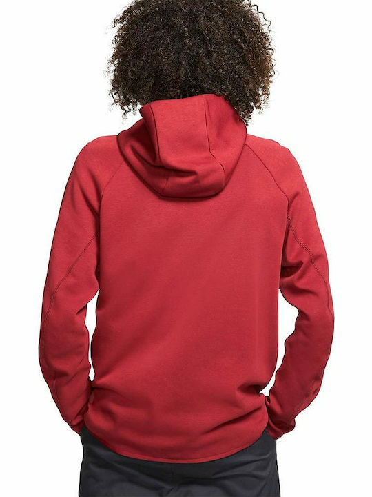 Nike Sportswear Tech Herren Sweatshirt Jacke mit Kapuze und Taschen Rot