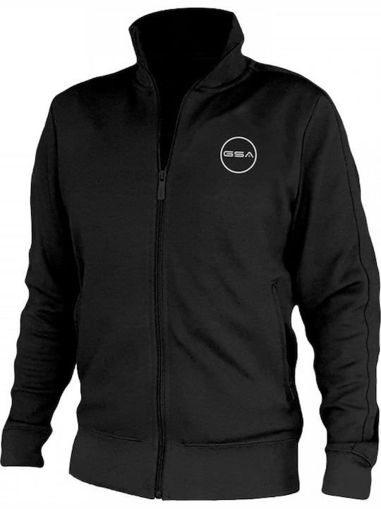 GSA Tempo Mock Herren Sweatshirt Jacke mit Taschen Schwarz