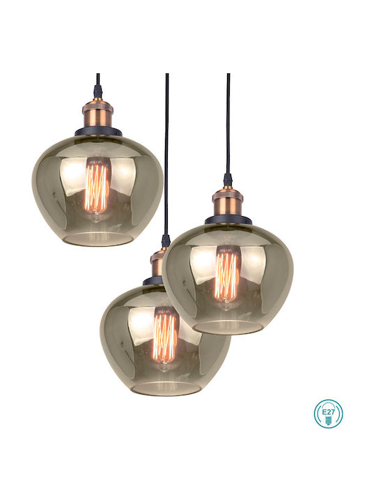 Viokef Jonas Pendant Light Suspension for Socket E27 Honey