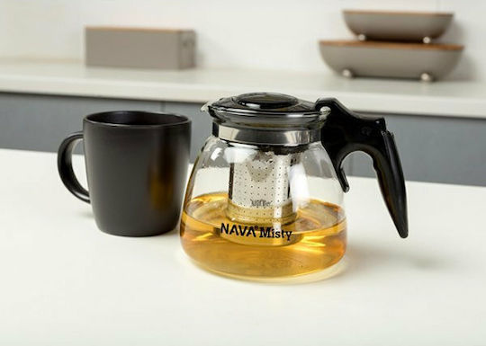 Nava Misty Teapot with Filter Glass Transparent 1100ml