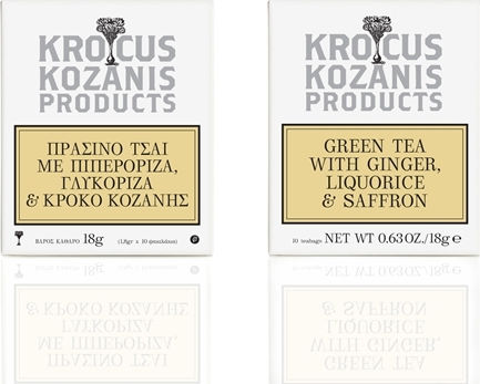 Krocus Kozanis Grün Tee Bio-Produkt 10 Beutel 18gr 1Stück mit Aroma Ingwer & Lakritz