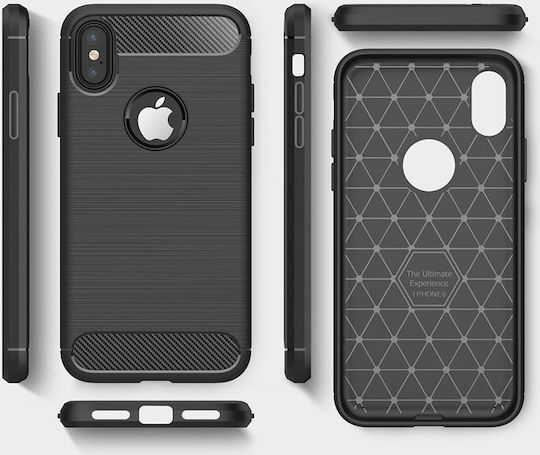 Hurtel Carbon Fibre Brushed TPU Back Cover Σιλικόνης Μαύρο (iPhone XR)