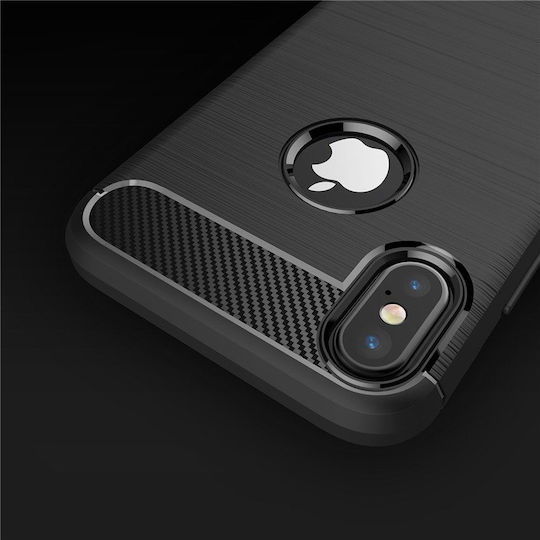 Hurtel Carbon Fibre Brushed TPU Back Cover Σιλικόνης Μαύρο (iPhone XR)