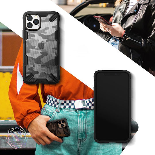 Ringke Fusion X Back Cover Σιλικόνης με Λουράκι Μαύρο (iPhone 11 Pro)