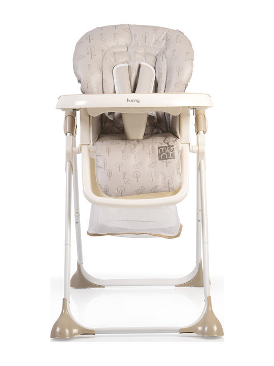 Moni Hunny Foldable Highchair with Metal Frame & Fabric Seat Beige