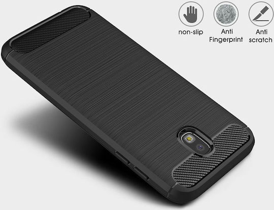 Hurtel Brushed Carbon Back Cover Σιλικόνης Μαύρο (Galaxy J3 2017)