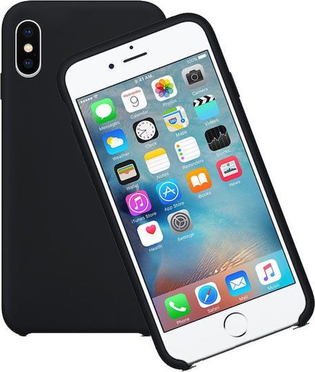 TPU Umschlag Rückseite Silikon Schwarz (iPhone X / Xs)