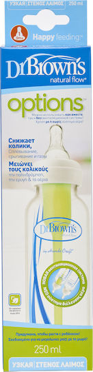 Dr. Brown's Пластмасово Бебешко Шише Natural Flow Options Против Колики със Силиконов Биберон за 0+, 0+ m, месеци 250мл