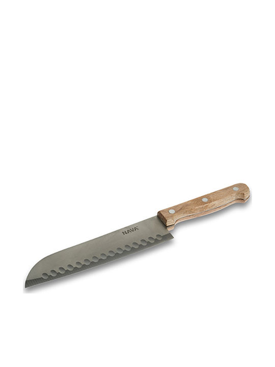 Nava Terrestrial Μαχαίρι Santoku από Ανοξείδωτο Ατσάλι 17cm 10-058-053