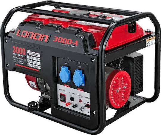 Loncin Γεννήτρια Βενζίνης Τετράχρονη με Χειροκίνητη Μίζα και Μέγιστη Ισχύ 3kVA