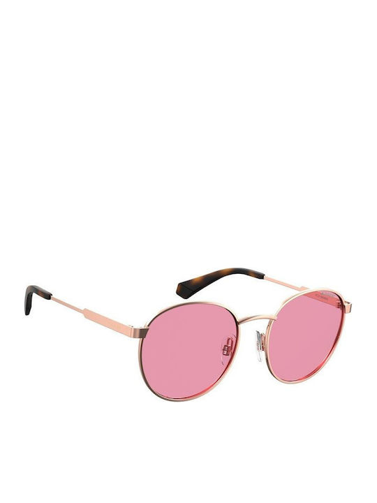 Polaroid Runde Kinder-Sonnenbrillen mit Polarisiertem Glas Rose Gold