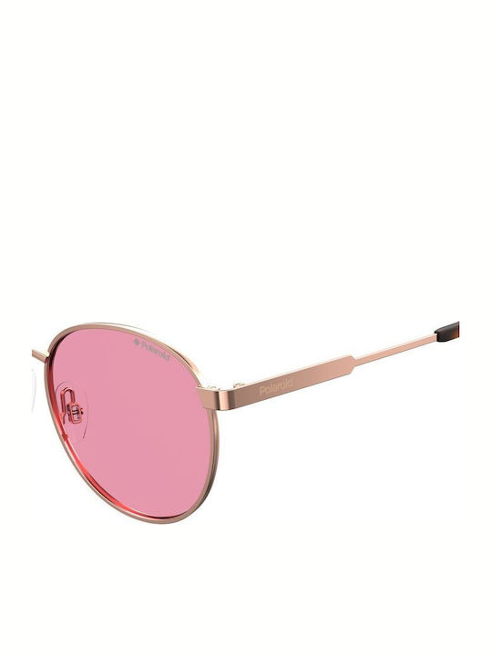 Polaroid Runde Kinder-Sonnenbrillen mit Polarisiertem Glas Rose Gold