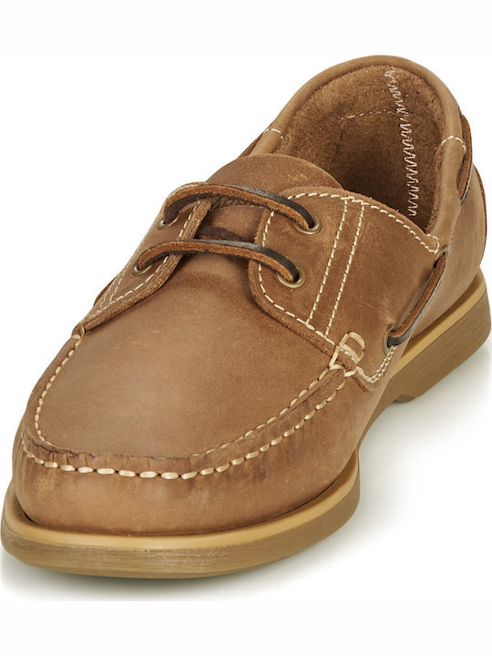 Navigator Men's Leather Boat Shoes Tabac Brown