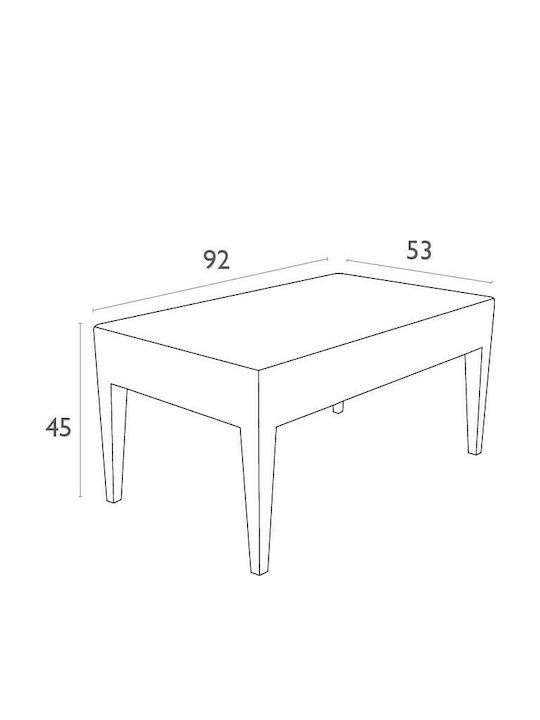 Miami Sitting Room Outdoor Free Standing Rattan Table Brown 92x53x45cm