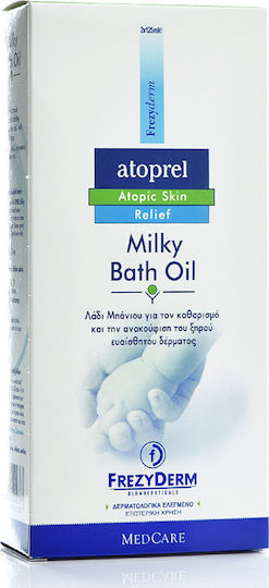 Frezyderm Atoprel Milky Bath Oil Ulei de curățare pentru Fața & Corpul Potrivit pentru Piele Atopică pentru adulți, sugari și copii 2x125ml