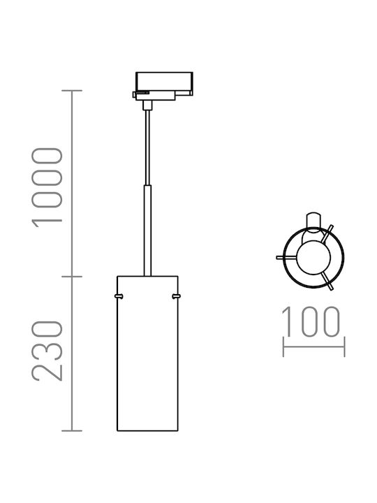 Rendl Light Studio Sanssouci Chrome Pendant Light Single-Light Rail for Socket E27 Silver