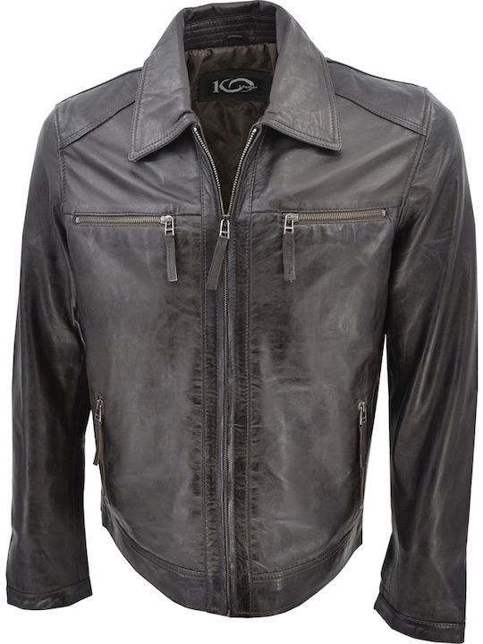 Leder 100 Herrenjacke CODE: 14-M-STEEVE (BRAUN)