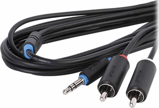 Prolink 3.5mm Male To RCA Male Audio Cable Black 3m PB103-0300