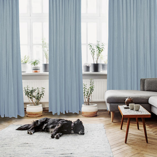 Das Home Vorhang mit Grommets 2182 Hellblau 450x260cm