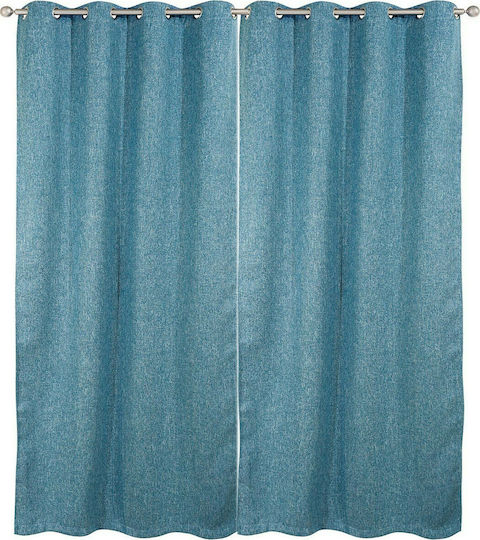 Das Home Perdea Opacă Cu Capse 2132 Albastră 140x280cm