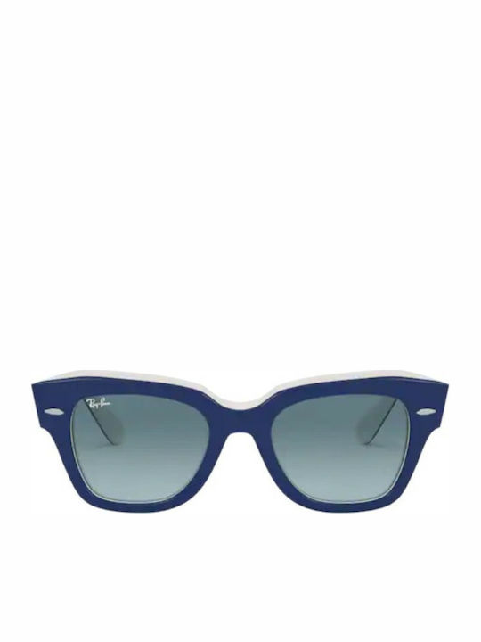 Ray Ban State Street Sonnenbrillen mit Blau Rahmen und Blau Verlaufsfarbe Linse RB2186 1299/3M