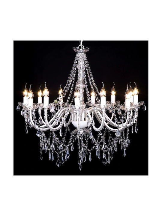 vidaXL Chandelier Candlestick 12xE14 White 60339