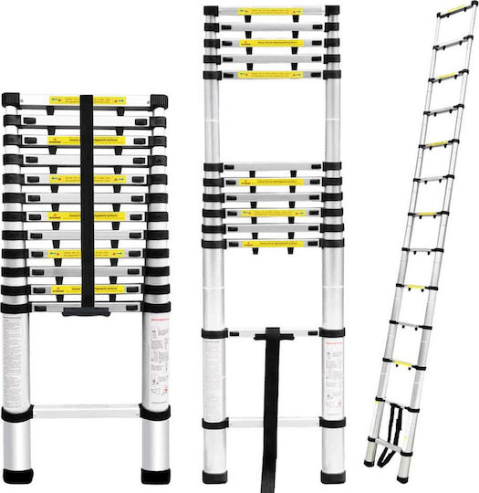 Factory Telescopic Ladder Aluminum 13 of Steps with Maximum Height 4.1m