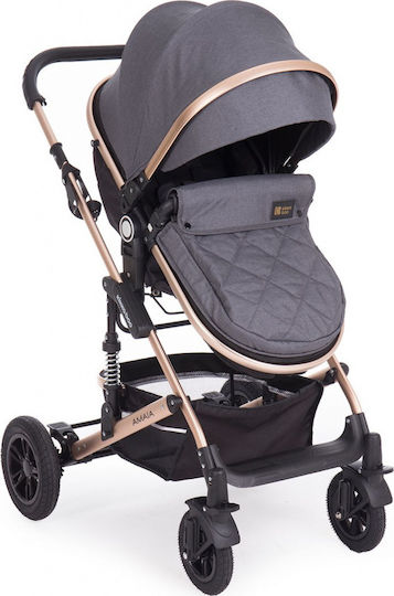 Kikka Boo Amaia 2 in 1 Ρυθμιζόμενο Καρότσι 2 σε 1 Kατάλληλο για Nεογέννητο Γκρι