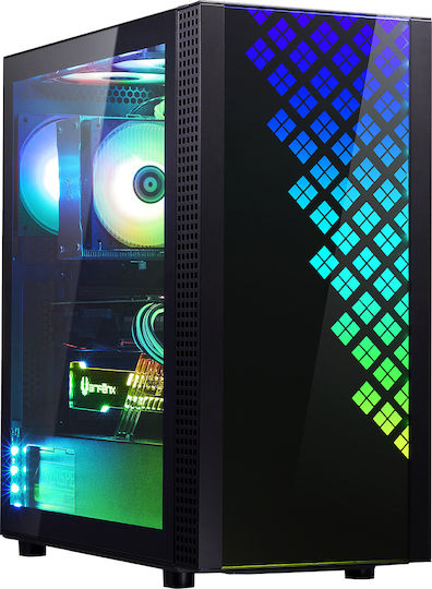 BitFenix Dawn TG Gaming Midi Tower Κουτί Υπολογιστή με Πλαϊνό Παράθυρο και RGB Φωτισμό Μαύρο