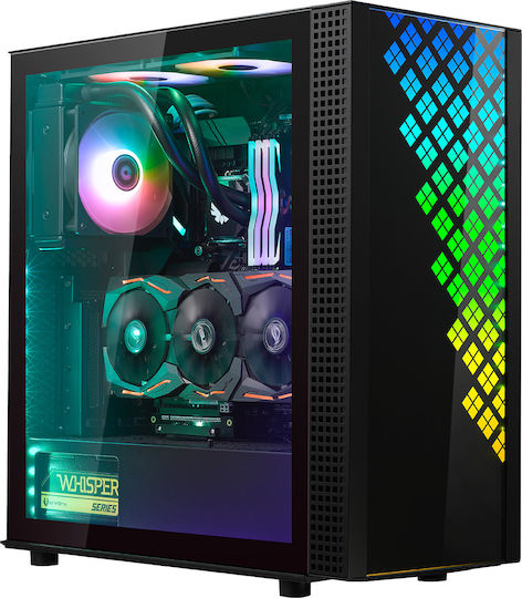 BitFenix Dawn TG Gaming Midi Tower Κουτί Υπολογιστή με Πλαϊνό Παράθυρο και RGB Φωτισμό Μαύρο