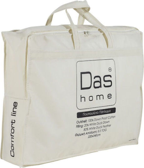 Das Home Duvet Single Down 160x220cm 1065 White 280 GSMGsm 8.5 togs Togs